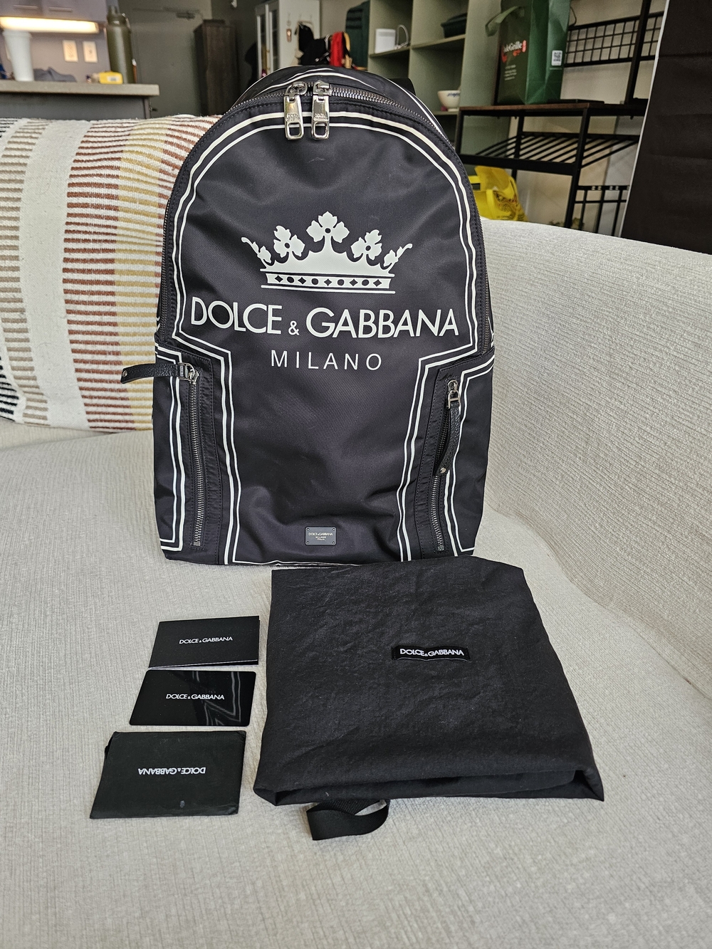 Dolce & Gabbana Milano Black Logo Backpack